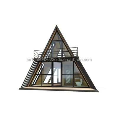 ποιότητας  Resort Triangle Shape Wooden House Steel Frame with Galvanized Steel Bending 180g and 50/75/100mm Wave Sandwich Panel Walls εργοστάσιο