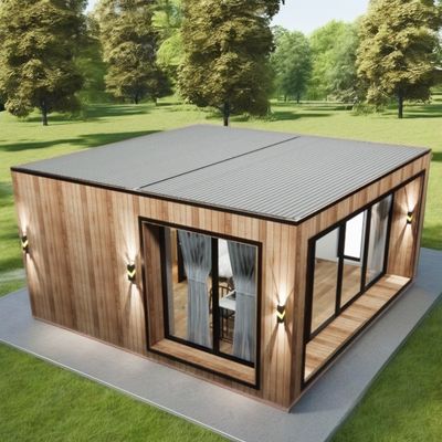 Γρήγορη κατασκευή Prefab Container House με γαλβανισμένα τετραγωνικά σωλήνες χάλυβα και 50/75/100mm κύμα σάντουιτς πάνελ