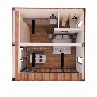 Γρήγορη κατασκευή Prefab Container House με γαλβανισμένα τετραγωνικά σωλήνες χάλυβα και 50/75/100mm κύμα σάντουιτς πάνελ