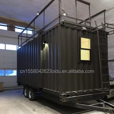 Σύγχρονη σχεδίαση Προσαρμοσμένο χρώμα χάλυβα κατασκευασμένο γρήγορη εγκατάσταση προετοιμασμένα μοντέρνα σπίτια σε τροχούς για κινητό τροχόσπιτο κάμπινγκ