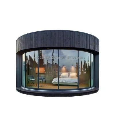Τυλιζόμενο δοχείο Luxury Glamping Pod Cabin Prefab ξύλινα σπίτια Flat Pack Circle Σπίτι στρογγυλή ξύλινη δομή 20ft/40ft