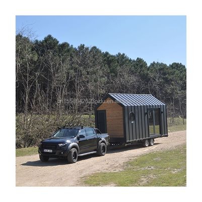 Σύγχρονο σχεδιασμό Prefab House τοίχος 75mm κύμα σάντουιτς πάνελ 20ft αναδιπλούμενο κοντέινερ σπίτι σε τροχούς