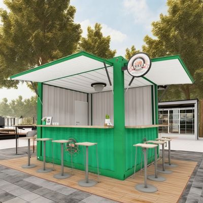 Εύκολο σάντουιτς πάνελ 10FT Prefab Kiosk Booth για καφετέριες και εστιατόρια γρήγορου φαγητού Ζυγισμένο χάλυβα κάμψη 180g
