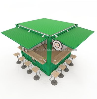 Εύκολο σάντουιτς πάνελ 10FT Prefab Kiosk Booth για καφετέριες και εστιατόρια γρήγορου φαγητού Ζυγισμένο χάλυβα κάμψη 180g