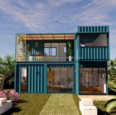Προσαρμοσμένο χρώμα 20ft Flat Pack Ζωντανό χάλυβα πλαίσιο Μονουλικό σπίτι Prefab σάντουιτς πάνελ Εφοδιασμός 3 υπνοδωμάτια Κωνσταντίνο σπίτι
