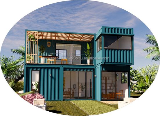Προσαρμοσμένο χρώμα 20ft Flat Pack Ζωντανό χάλυβα πλαίσιο Μονουλικό σπίτι Prefab σάντουιτς πάνελ Εφοδιασμός 3 υπνοδωμάτια Κωνσταντίνο σπίτι