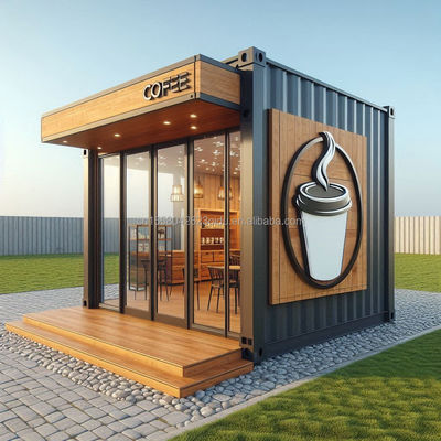 Τείχος 50mm Wave Sandwich Panel Ξενοδοχείο Pop-up Container Καφέ Εστιατόριο Μπαρ Καφέ Κίος Κουζίνο με Σιδηροδρομικό Προσυσκευασμένο Σπίτι