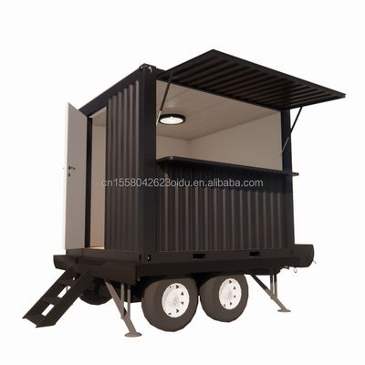 Τυλιζόμενο δοχείο 10ft Pop-up κινητό τροχόσπιτο για μοντέρνα μικροσκοπικά Custom Prefab Bar Camping House on Wheels τροχόσπιτο