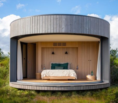 Ξενοδοχεία Στεγάδια για ξενοδοχεία Luxury μοντέρνα ξύλινα σπίτια χάλυβα στρογγυλή δομή σπιτιού Senglin διακοπές