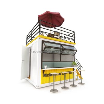 EU 10ft Mini Pop-up Shop Container Καφετέρια Bar Fast food Εστιατόριο Εστιατόριο Convenience με 50mm Wall Wave Sandwich Panel