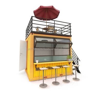 EU 10ft Mini Pop-up Shop Container Καφετέρια Bar Fast food Εστιατόριο Εστιατόριο Convenience με 50mm Wall Wave Sandwich Panel