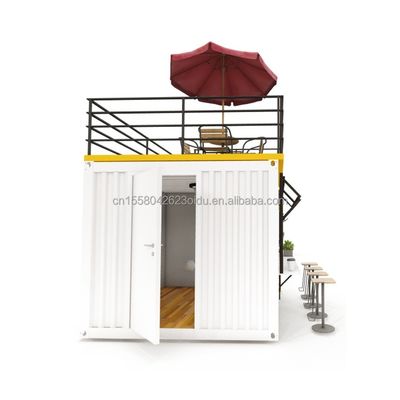 EU 10ft Mini Pop-up Shop Container Καφετέρια Bar Fast food Εστιατόριο Εστιατόριο Convenience με 50mm Wall Wave Sandwich Panel