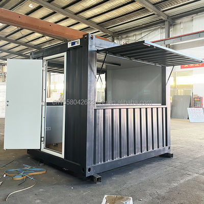 Προετοιμασμένο κατάστημα Custom Pop Up Cafe Bar σε 10ft και 20ft κοντέινερ Καταστήματα καφέ με γαλβανισμένα τετραγωνικά σωλήνες χάλυβα