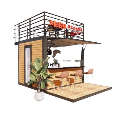 10ft σύγχρονο σχεδιασμό Fast Food Mini Pop-Up Shop επίπεδη συσκευασία ατσάλινο δοχείο για Carport σε εξωτερικό καφέ καφέ μπαρ Carport