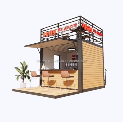 10ft σύγχρονο σχεδιασμό Fast Food Mini Pop-Up Shop επίπεδη συσκευασία ατσάλινο δοχείο για Carport σε εξωτερικό καφέ καφέ μπαρ Carport