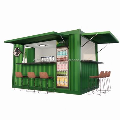 Εστιατόριο Supermarket 10-12FT Container Mobile Cafe Steel Structure with Wooden Houses Design in Modern Style and High Qualit Το μαγαζί είναι κατασκευασμένο από ξύλινα σπίτια.
