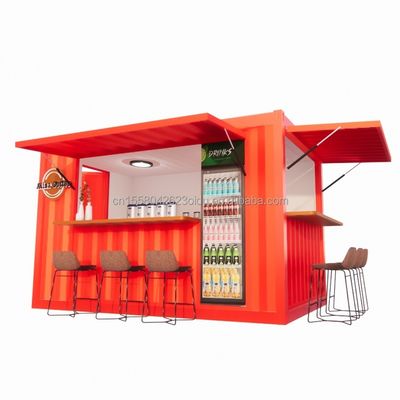 Εστιατόριο Supermarket 10-12FT Container Mobile Cafe Steel Structure with Wooden Houses Design in Modern Style and High Qualit Το μαγαζί είναι κατασκευασμένο από ξύλινα σπίτια.