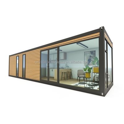20ft 40ft προκατασκευασμένα σπίτια εμπορευματοκιβωτίων μοντέρνο σχεδιασμό ξύλινο χρώμα προκατασκευασμένα σπίτια για ζευγάρια οικογένειες ξενοδοχεία εξωτερικά