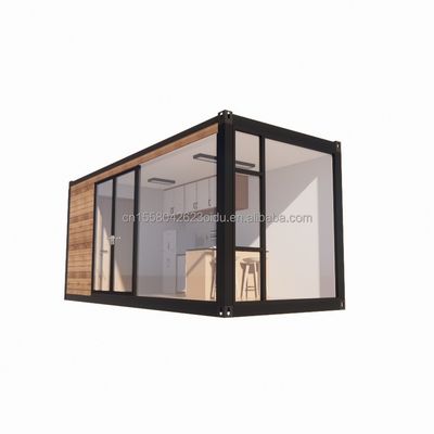 20ft 40ft προκατασκευασμένα σπίτια εμπορευματοκιβωτίων μοντέρνο σχεδιασμό ξύλινο χρώμα προκατασκευασμένα σπίτια για ζευγάρια οικογένειες ξενοδοχεία εξωτερικά