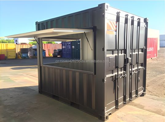Κύρια δομή 20ft κοντέινερ Καφέ Bar Fast Food Μίνι Pop-up Shop Καφετέριες Σπίτια με γαλβανισμένα τετραγωνικά σωλήνες χάλυβα