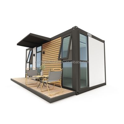 Κατεχόμενο Flat Pack EU Προσαρμοσμένο μοντέρνο πολυτελή 20ft προκατασκευασμένο ξύλινο σπίτι με ατσάλινη δομή κήπος προκατασκευασμένο στο μέσο του αιώνα μοντέρνο στυλ σχεδιασμού