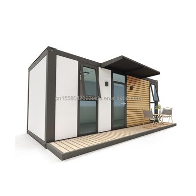 Κατεχόμενο Flat Pack EU Προσαρμοσμένο μοντέρνο πολυτελή 20ft προκατασκευασμένο ξύλινο σπίτι με ατσάλινη δομή κήπος προκατασκευασμένο στο μέσο του αιώνα μοντέρνο στυλ σχεδιασμού