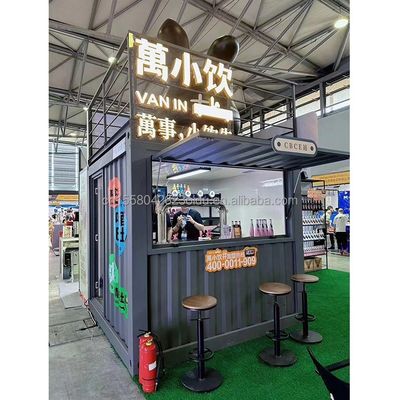 Μίνι 10ft Pop Up Shop Συσκευή Σπίτι Εστιατόριο Εστιατόριο Δρόμου Τροφίμων Κίος Κωνσταντίνος Με Ζυγισμένα Σιδηροδρομικά τετραγωνικά σωλήνες