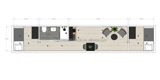 Πρόσφατα δημοφιλές 40ft τροποποιημένο εμπορικό δοχείο με 2 υπνοδωμάτια και παράθυρα από κράμα αλουμινίου