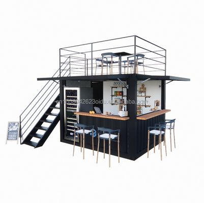 10ft Mini Pop-up Shop Ζυγισμένα σιδηροδρομικά τετραγωνικά σωλήνες Δύο ορόφους Pop-up δοχείο μπαρ δοχείο καφέ