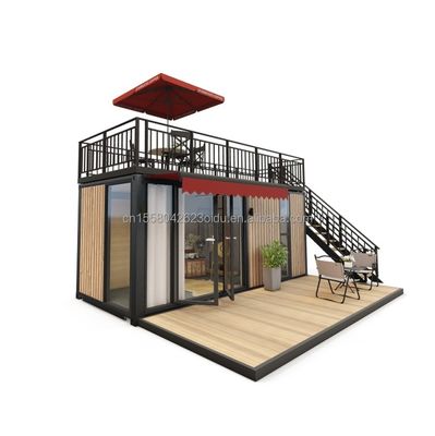 Πλασματάκια από κράμα αλουμινίου 20ft/40ft Μικρό ξύλινο κτίριο ενός ορόφου για ξενοδοχεία, διαμερίσματα, βίλες ή καμπίνες