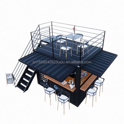 10ft Mini Pop-up Shop Ζυγισμένα σιδηροδρομικά τετραγωνικά σωλήνες Δύο ορόφους Pop-up δοχείο μπαρ δοχείο καφέ