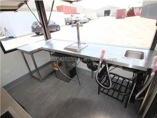 10ft Mini Pop-up Shop Ζυγισμένα σιδηροδρομικά τετραγωνικά σωλήνες Δύο ορόφους Pop-up δοχείο μπαρ δοχείο καφέ