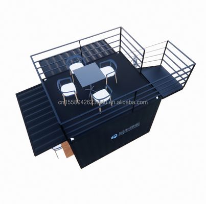 10ft Mini Pop-up Shop Ζυγισμένα σιδηροδρομικά τετραγωνικά σωλήνες Δύο ορόφους Pop-up δοχείο μπαρ δοχείο καφέ