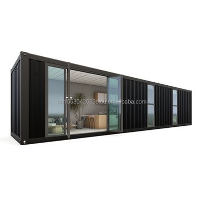 Ξενοδοχείο 40ft Prefab Μονουλικός αναδιπλούμενος δοχείο γρήγορη κατασκευή Μικρό σπίτι με γαλβανισμένα τετραγωνικά σωλήνες χάλυβα Κύρια δομή