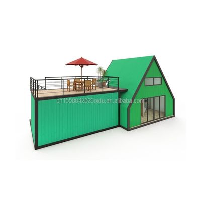 Βίλα Ζωής ή Ξενοδοχείο Ελεγκτικό Στέγαση Prefab Container House με παράθυρα από κράμα αλουμινίου σε σχεδιασμό τρίγωνου χάλυβα