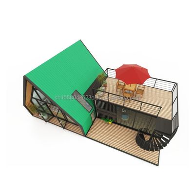 Βίλα Ζωής ή Ξενοδοχείο Ελεγκτικό Στέγαση Prefab Container House με παράθυρα από κράμα αλουμινίου σε σχεδιασμό τρίγωνου χάλυβα
