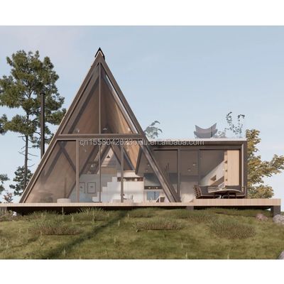 Προσαρμοσμένο χρώμα Luxury Hotel Room Design Τριγωνικό σπίτι για οικογένεια ή βίλα Κατασκευασμένο από γαλβανισμένα τετραγωνικά σωλήνες χάλυβα