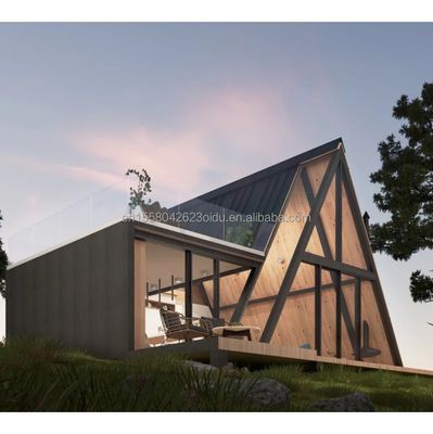 Προσαρμοσμένο χρώμα Luxury Hotel Room Design Τριγωνικό σπίτι για οικογένεια ή βίλα Κατασκευασμένο από γαλβανισμένα τετραγωνικά σωλήνες χάλυβα