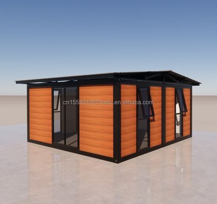 20ft 40ft Windproof Luxury Modular Steel Folding Containers για βίλες Προσαρμοσμένο τοίχωμα 50/75/100mm Wave Sandwich Panel