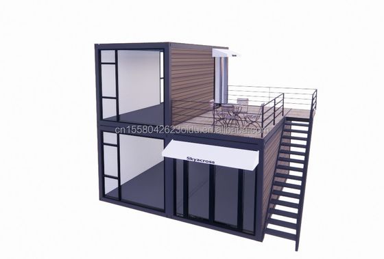 40ft 20ft Deluxe υπνοδωμάτιο Μεγάλο γυάλινο στούντιο κινητό ξύλινο σπίτι τοίχος 50/75/100mm κύμα σάντουιτς πάνελ προσαρμοσμένο χρώμα ξενοδοχεία
