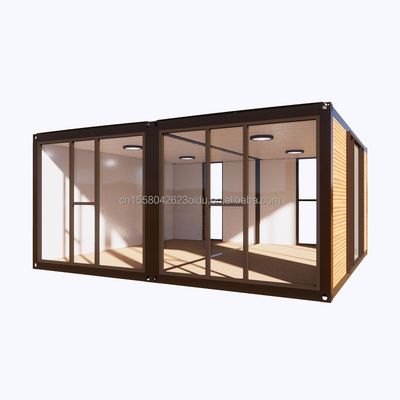 Σύγχρονο 2 υπνοδωμάτια Prefab Steel επεκτάσιμη κοντέινερ σπίτι για την εφαρμογή εμπορικού κέντρου Προσαρμοσμένο χρωματικό σχεδιασμό