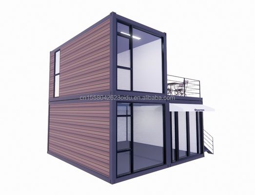 40ft 20ft Deluxe υπνοδωμάτιο Μεγάλο γυάλινο στούντιο κινητό ξύλινο σπίτι τοίχος 50/75/100mm κύμα σάντουιτς πάνελ προσαρμοσμένο χρώμα ξενοδοχεία