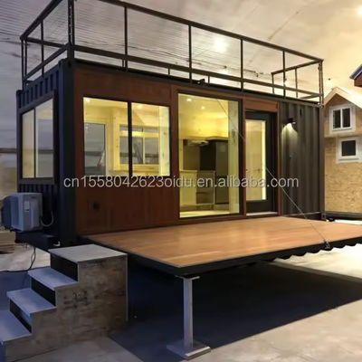 20ft Flat Pack Container Modern Design Steel Prefabricated Mobile Home Coffee Bar Shop με βεράντα και εξωτερική εφαρμογή