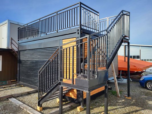 20ft Flat Pack Container Modern Design Steel Prefabricated Mobile Home Coffee Bar Shop με βεράντα και εξωτερική εφαρμογή