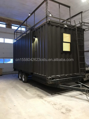 20ft Flat Pack Container Modern Design Steel Prefabricated Mobile Home Coffee Bar Shop με βεράντα και εξωτερική εφαρμογή