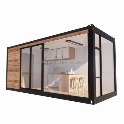 Τετραγωνικοί σωλήνες από γαλβανισμένο χάλυβα Σύγχρονο σχεδιασμό Κωνσταντίνο σπίτι με ξύλινο εξωτερικό κήπο και ανεξάρτητο εστιατόριο