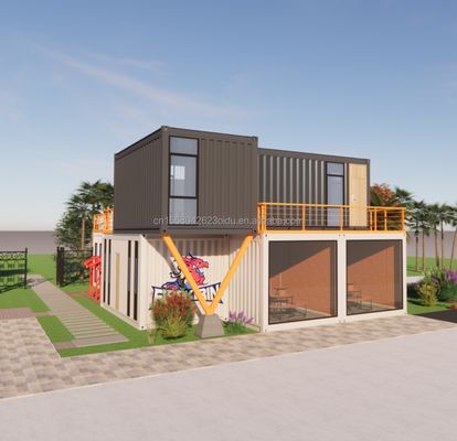 Ε.Ε. 20ft Container Συνδυασμός ξενοδοχείο κινητό ξύλινο σπίτι μοντέρνο απλό στυλ Ζυγισμένο χάλυβα κάμψη 180g χάλυβα πλαίσιο