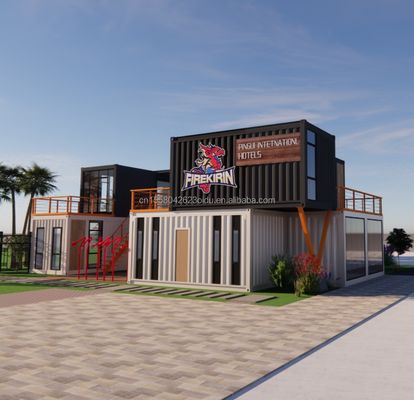 Ε.Ε. 20ft Container Συνδυασμός ξενοδοχείο κινητό ξύλινο σπίτι μοντέρνο απλό στυλ Ζυγισμένο χάλυβα κάμψη 180g χάλυβα πλαίσιο