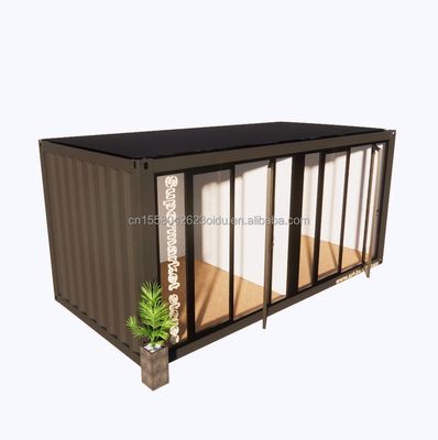 Κινητό κατάστημα Σπίτι Μοντέρνο 20ft Prefab Steel Container Κατάστημα ρούχων Κίος με παράθυρα από κράμα αλουμινίου