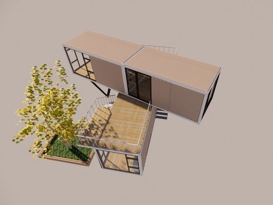 20ft ή 40ft Luxury Design Δύο στρώσεις διαμέρισμα κατασκευασμένο διαμέρισμα φορητό κοντέινερ σπίτι με παράθυρα αλουμινίου